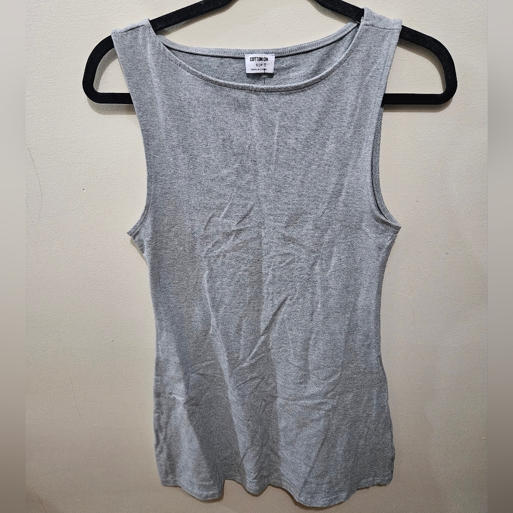 Cotton On Gray Marble Bella Boat Neck Mini Dress Small Tank Soft Stretch Casual